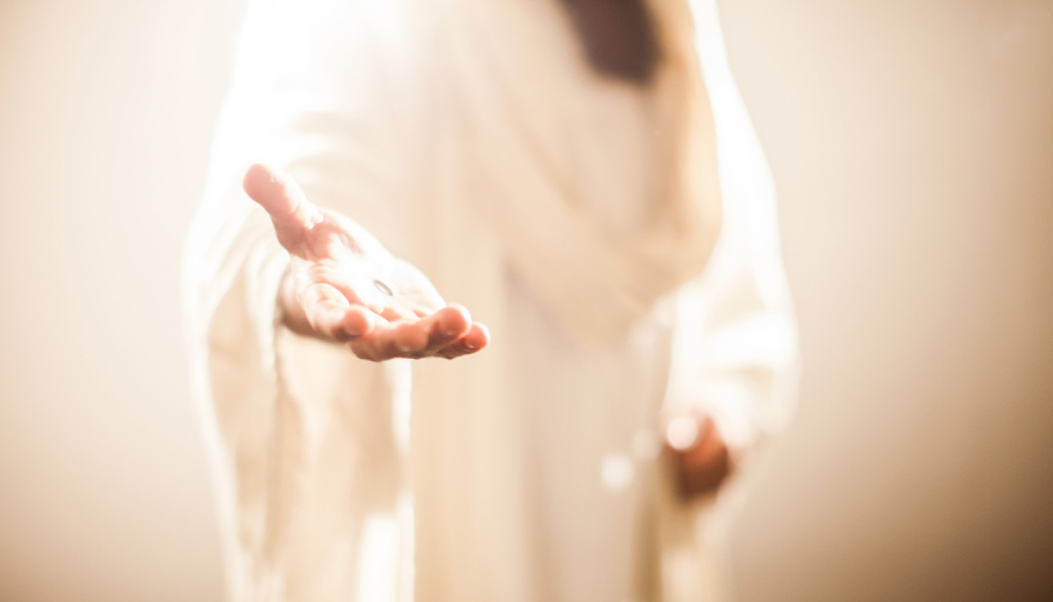 Jesus with outstretched hands
